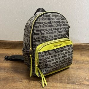 Juicy Couture Neon Yellow-Trim Logo Mini Backpack